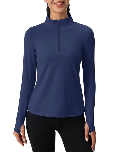 Tervona | Atmungsaktiver Damenpullover mit Viertel Reißverschluss