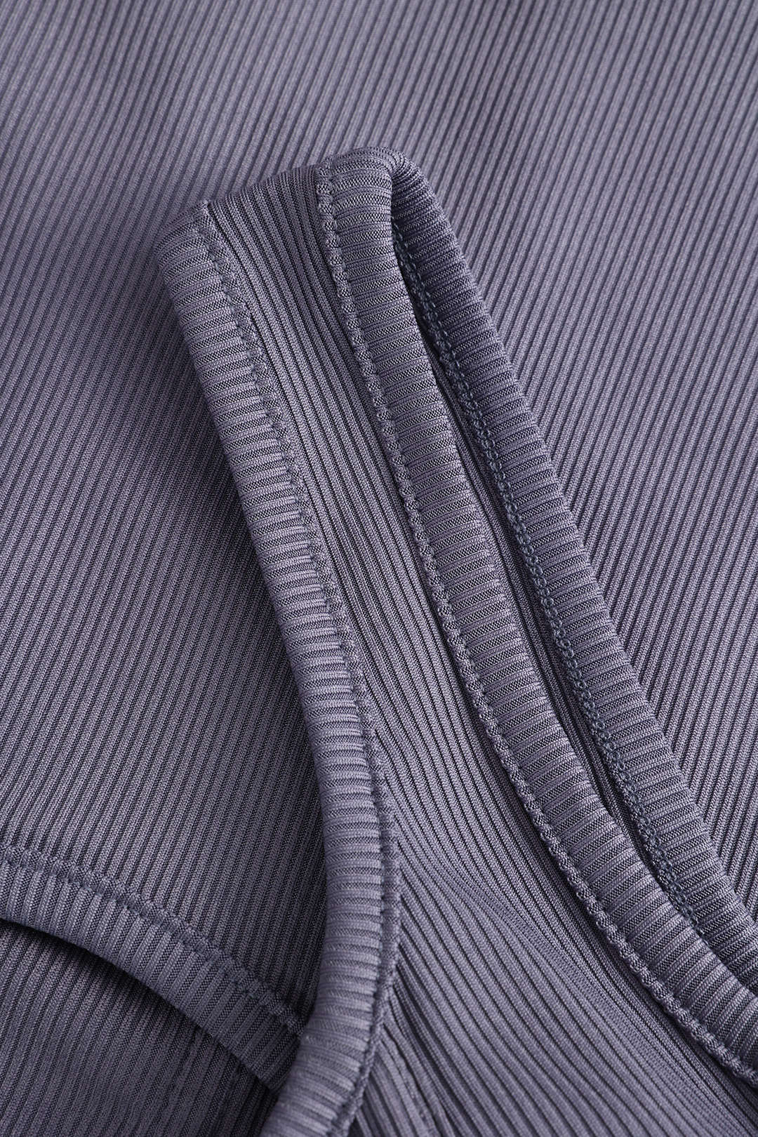 Justine | Grau Ärmelloses geripptes klassisches Korsett-Top