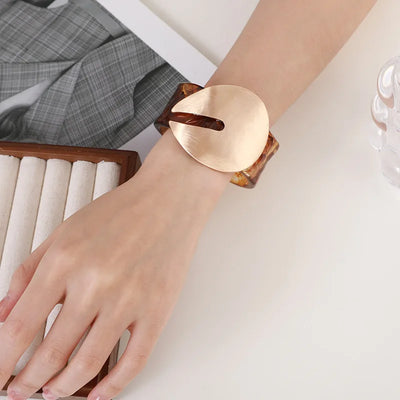 Vintage Chunky Damen Armreif Harz Statement Schmuck