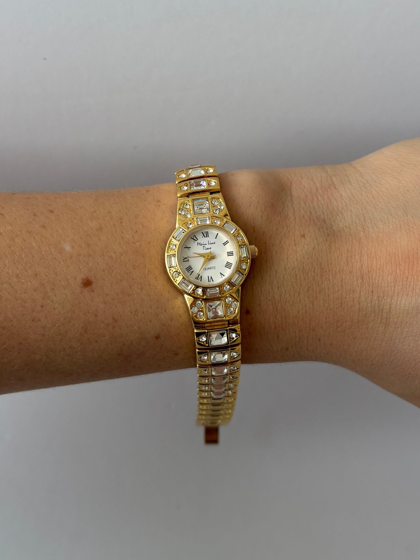 Vintage Gold Diamant Damen Armbanduhr