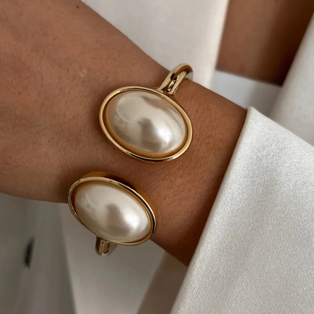 Vintage Chunky Damen Armreif Gold Modeschmuck