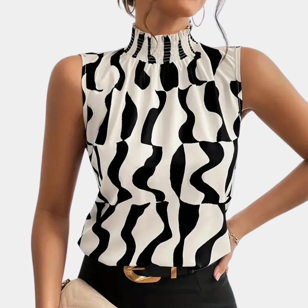 GABRIELLE | Anspruchsvolles T-Shirt mit hohem Kragen