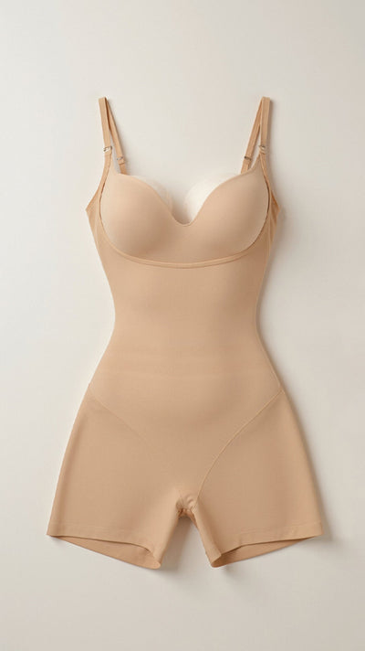 Nahtloser Po-Lifting-Bodysuit mit offener Brustpartie