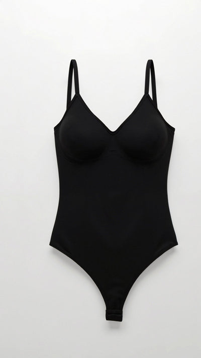 Nahtloser Tanga-Bodysuit mit tiefem Rücken