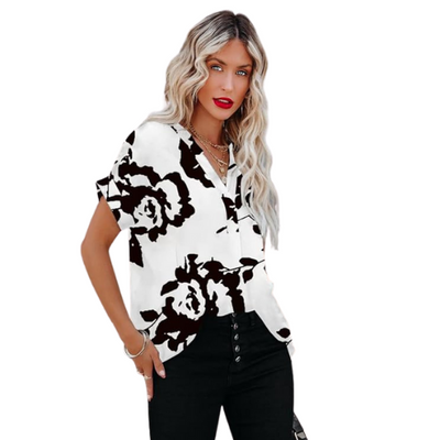 Elegante Damen Chiffon Kurzarm Bluse