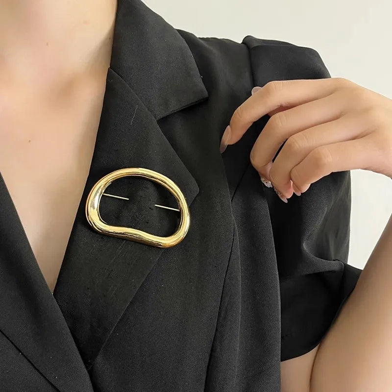 Vintage Damen Haarspange Brosche Gold Silber