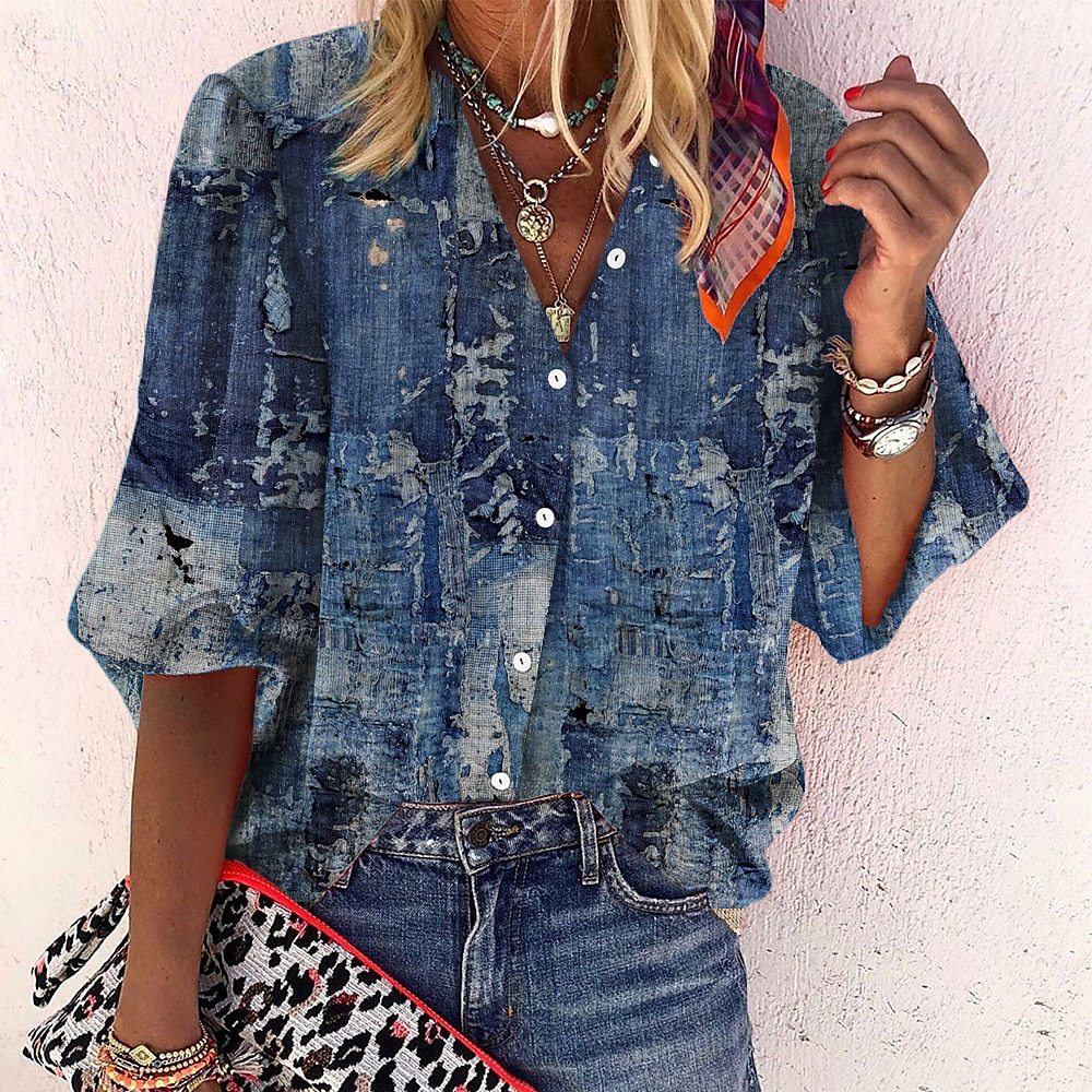 Vanessa | Trendy Boho Casual V Ausschnitt Bluse