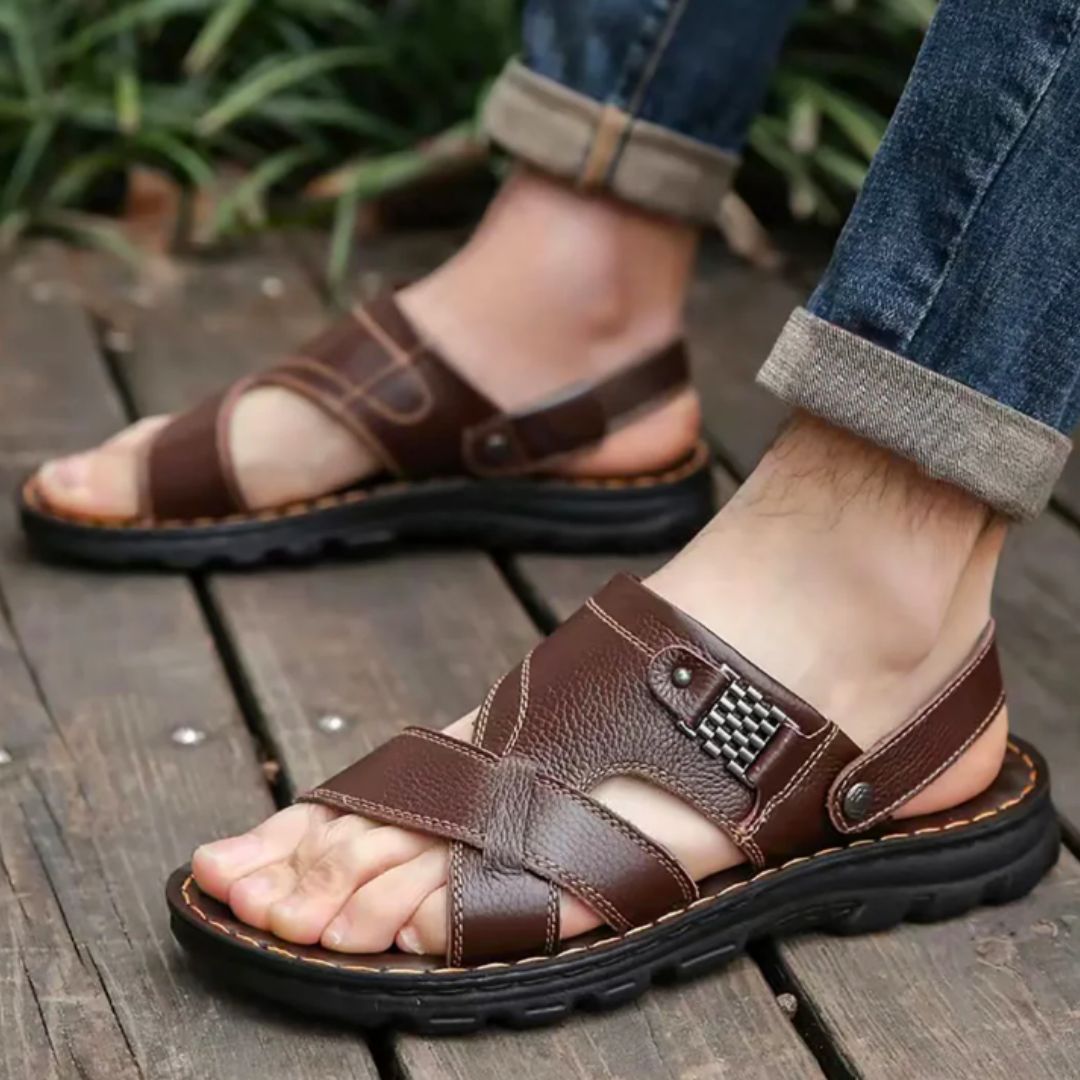 Vasil- stützende Sommersandalen aus Leder für Herren