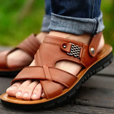 Vasil- stützende Sommersandalen aus Leder für Herren