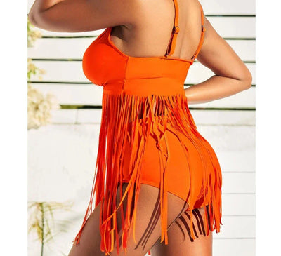 Frida® | Stilvolles Badekleid mit gebundenen Quasten