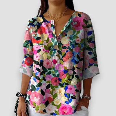 Isabel | Bluse mit Blumenstickerei