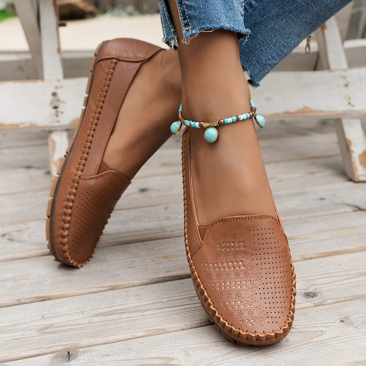 Vintellea™ – Elegante Damen Loafer mit Retro Perforation