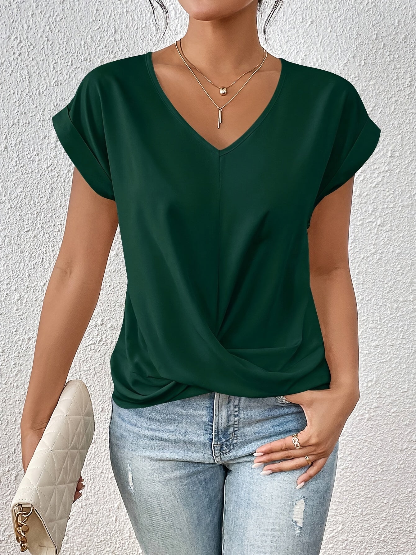 Casual Damen V-Ausschnitt T-Shirt