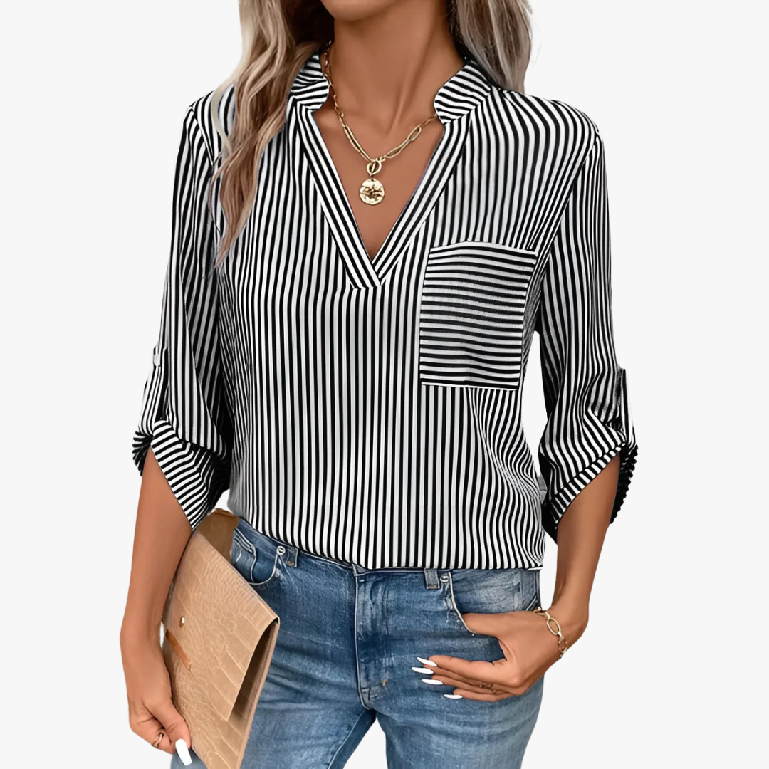 Gestreifte Elegante Damen Bluse