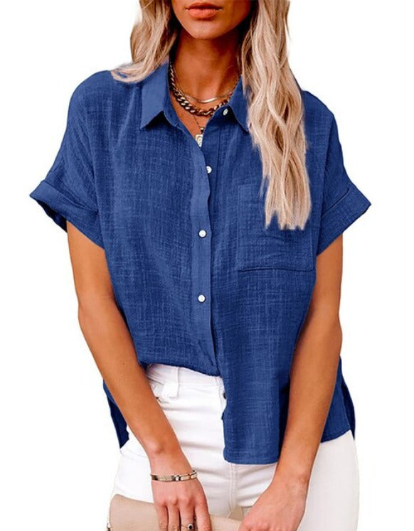 Janice - Legere Bluse aus Baumwolle und Leinen