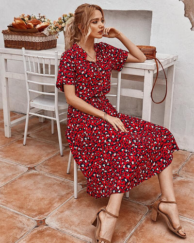 Elegantes Kleid mit Leopardenmuster