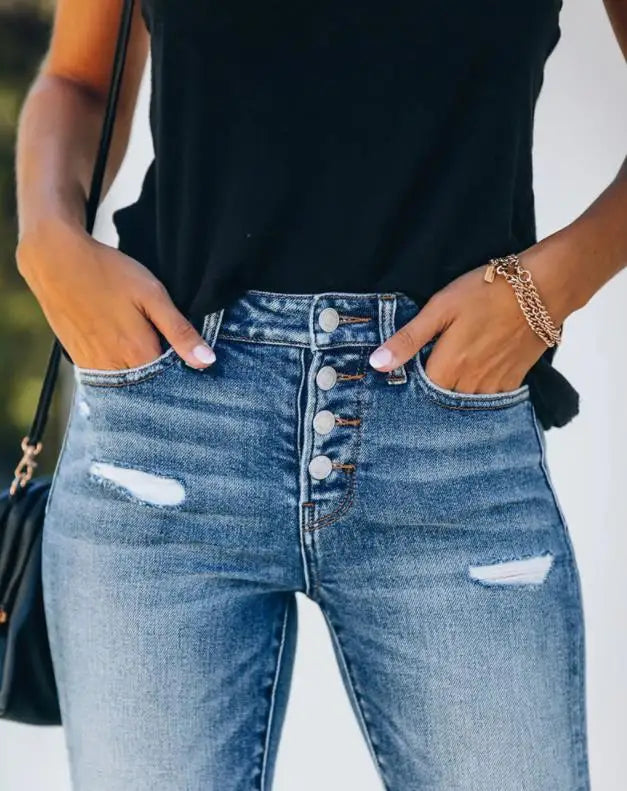 Moderne Slim Fit Denim-Jeans für Damen