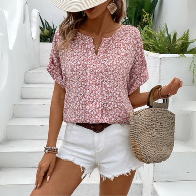 Vintage Blumenmuster Damen Bluse