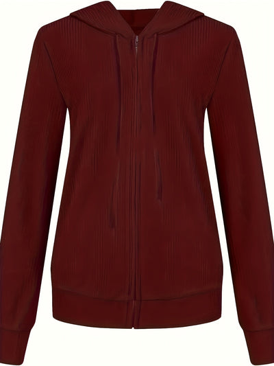 Moira – Langärmelige Kapuzenjacke Mit Reißverschluss Und Kordelzug