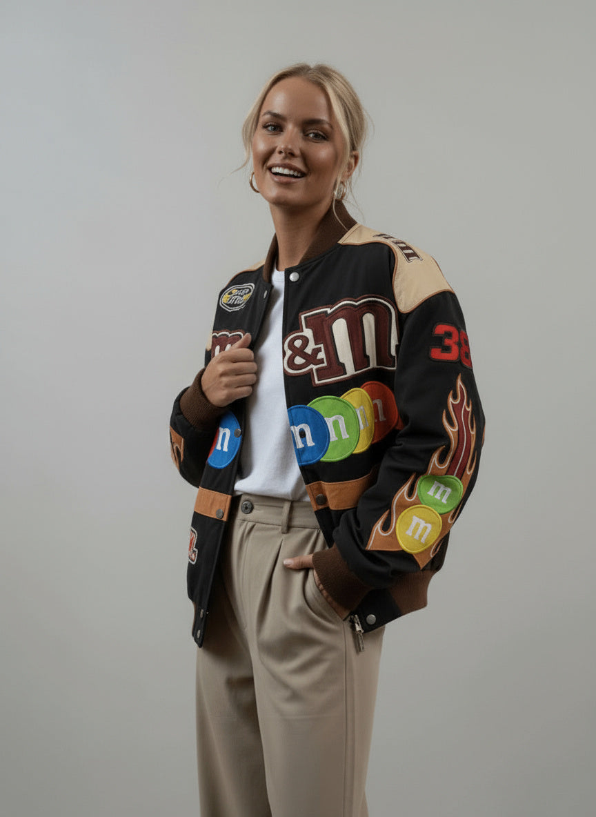 Tessa | Oversize Collegejacke Mit Grafikprint