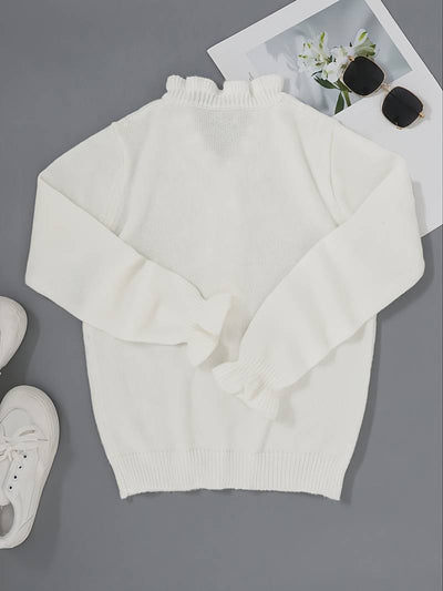 Lilian | Plain Sweater mit V Nacken und Knoten