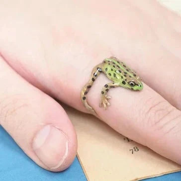 FrogGlam - Eleganter Baumpfauenring und Ohrringe