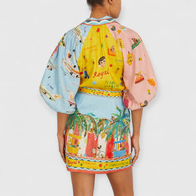 Nella | Buntes Mini-Kleid mit Kunst-Print