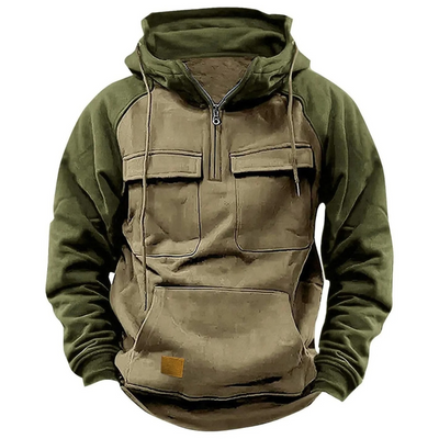 Denzel – Lässiges Kapuzen Reißverschluss Vlies Sweatshirt