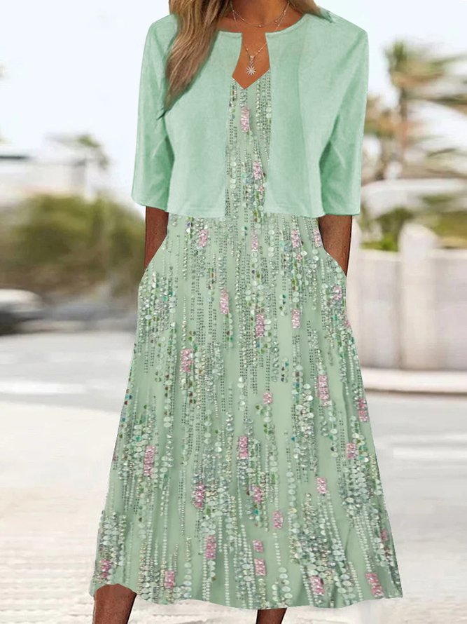 Almuth - Zweiteiliges Midikleid mit Blumendruck