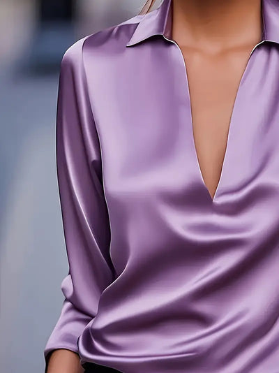 Nadene - Prämie Bluse Mit V-Ausschnitt