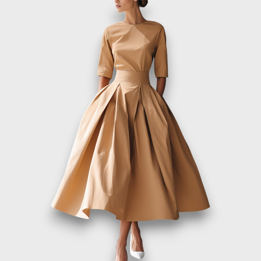 Amarisse – Midikleid aus strukturierter Baumwolle