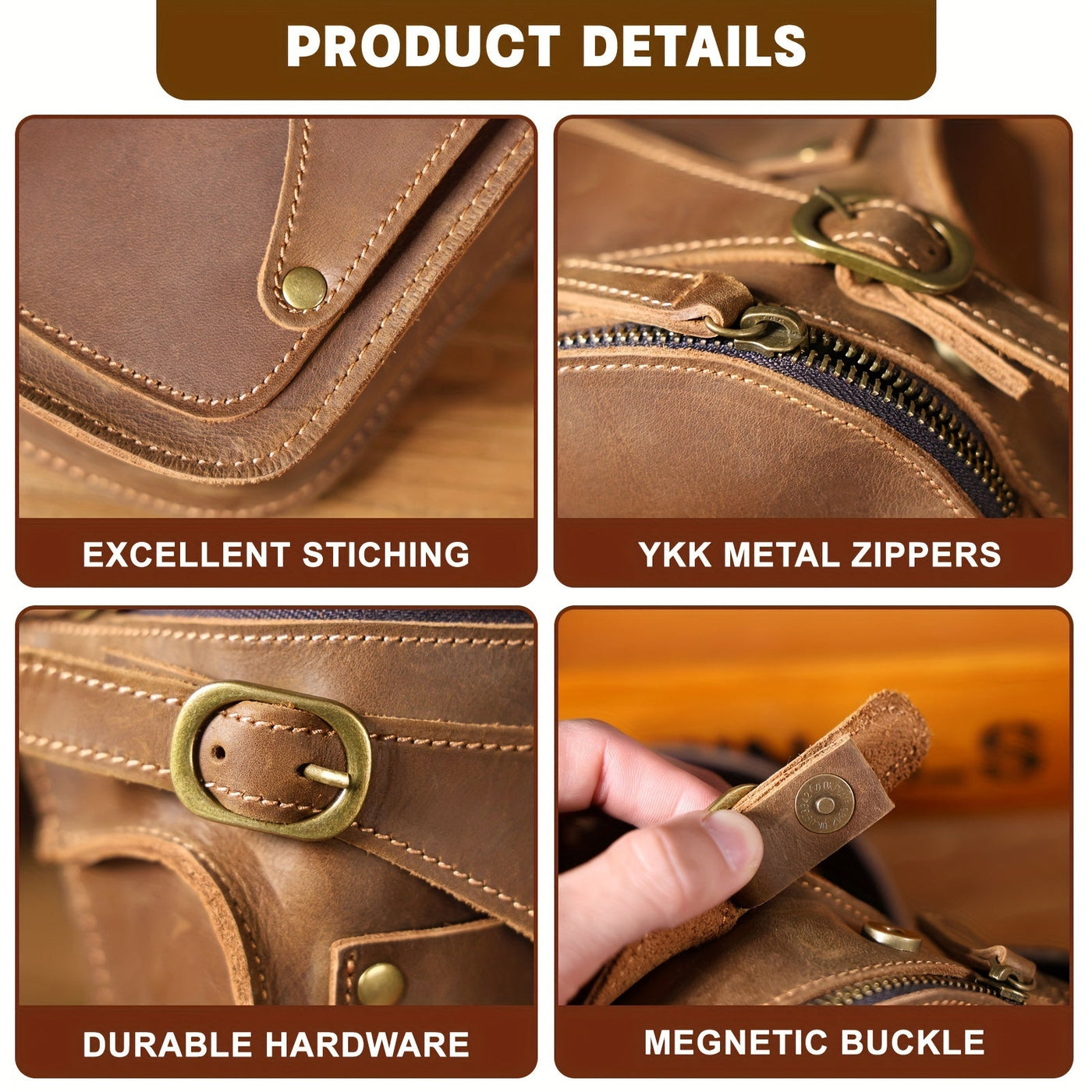 Damarion | Stylische echte Rindsleder Bauchtasche