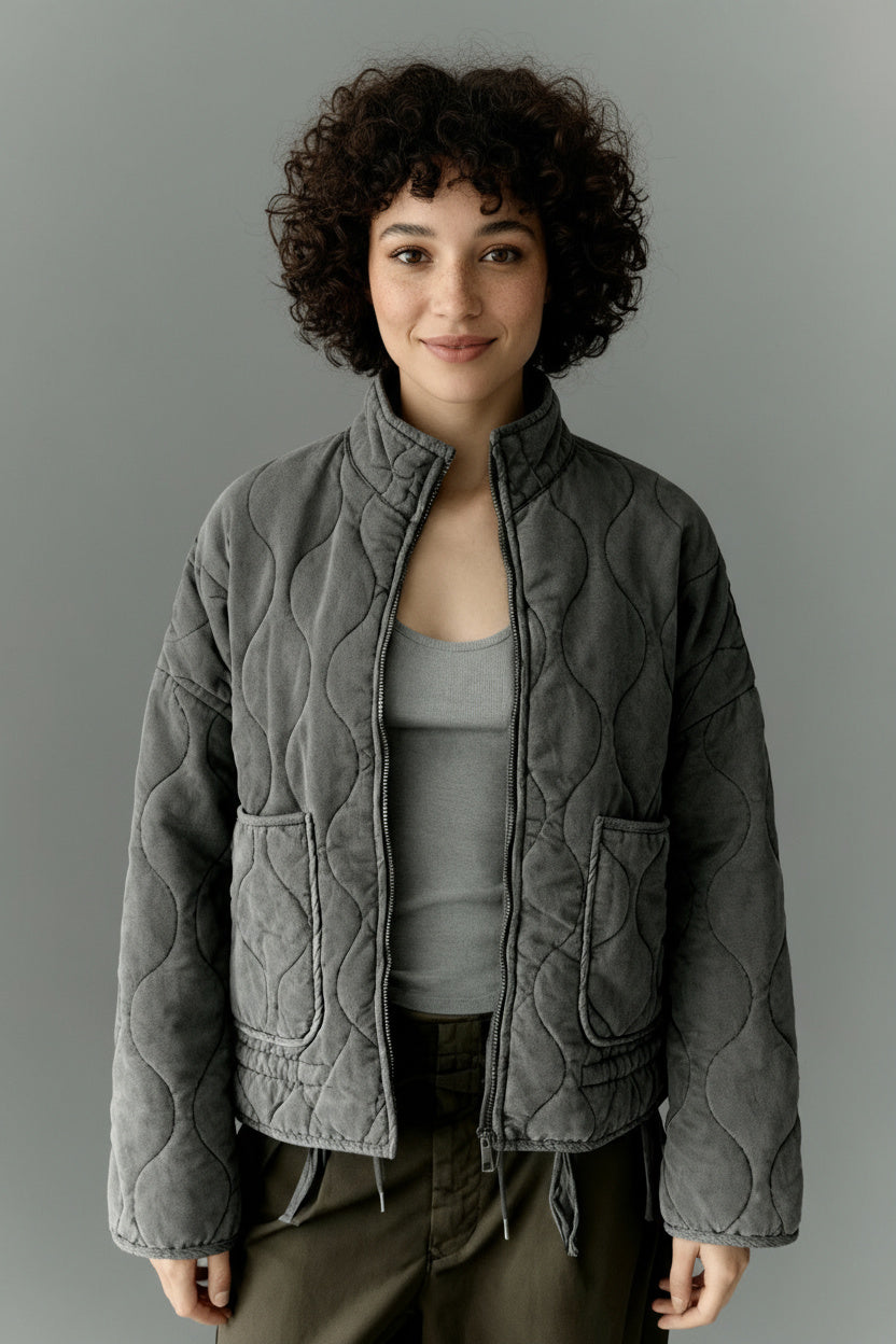 Kyrie | Damen Steppjacke Mit Hohem Kragen