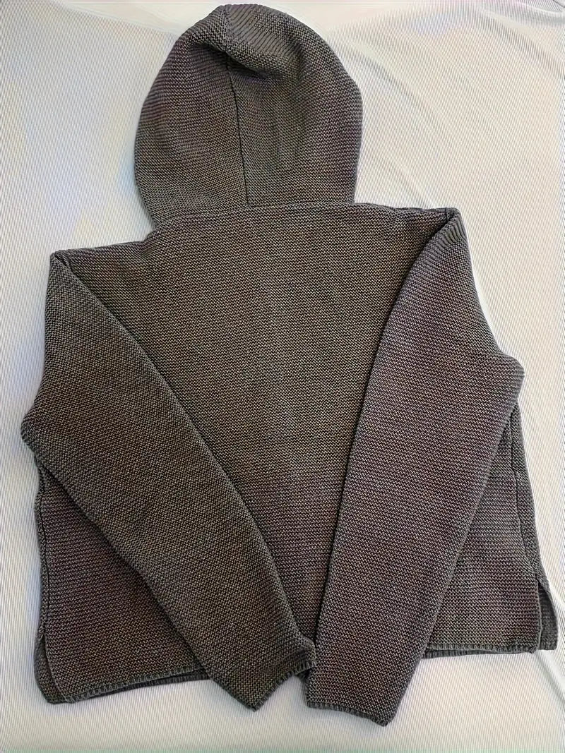 Briselda – Eleganter Strickjacke Mit Langen Ärmeln Und Kapuze