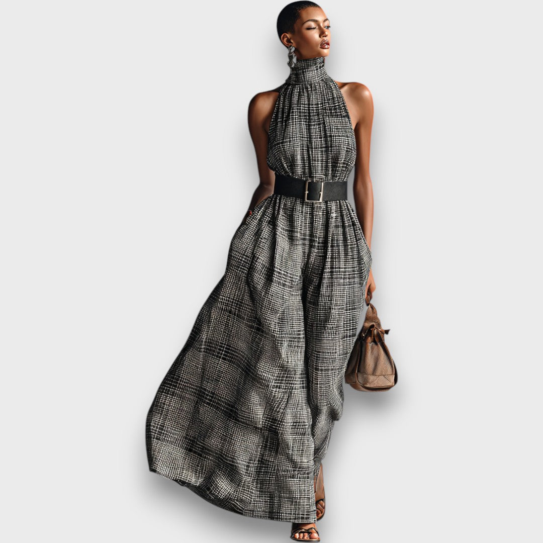 Marvella – Ärmelloses Maxikleid mit Karomuster