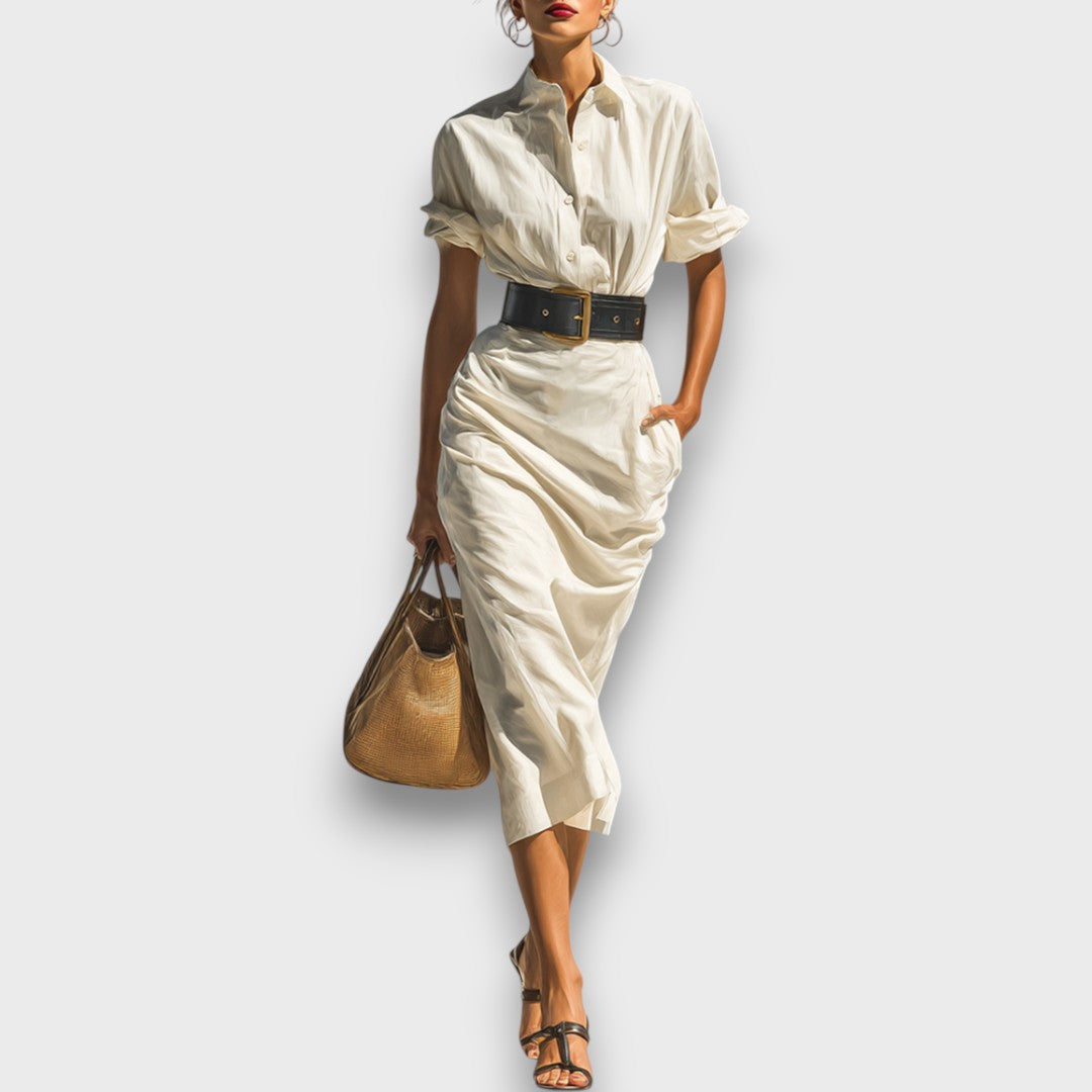 Isolde – Midi-Kleid mit kurzen Ärmeln