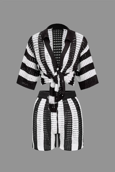 Noemi | Stylisches Häkel-Zweiteiler-Set mit Streifenmuster