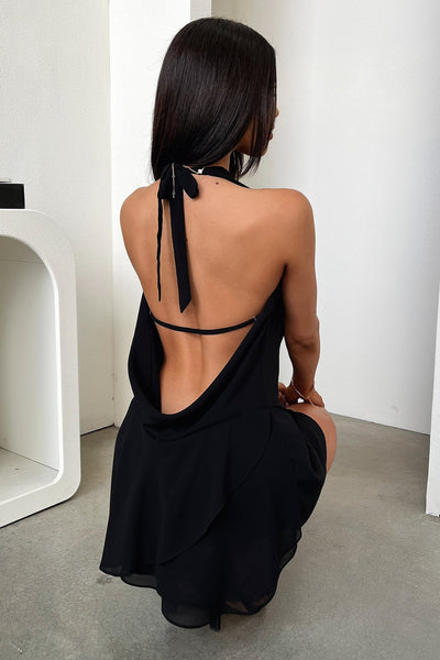 Roma | Plissiertes Mini-Kleid mit Rückenfreiem Schnitt