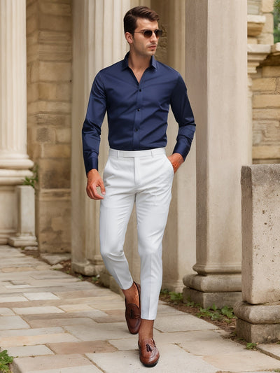 Finn | SlimFit-Stretchhemd in Uni-Farbe