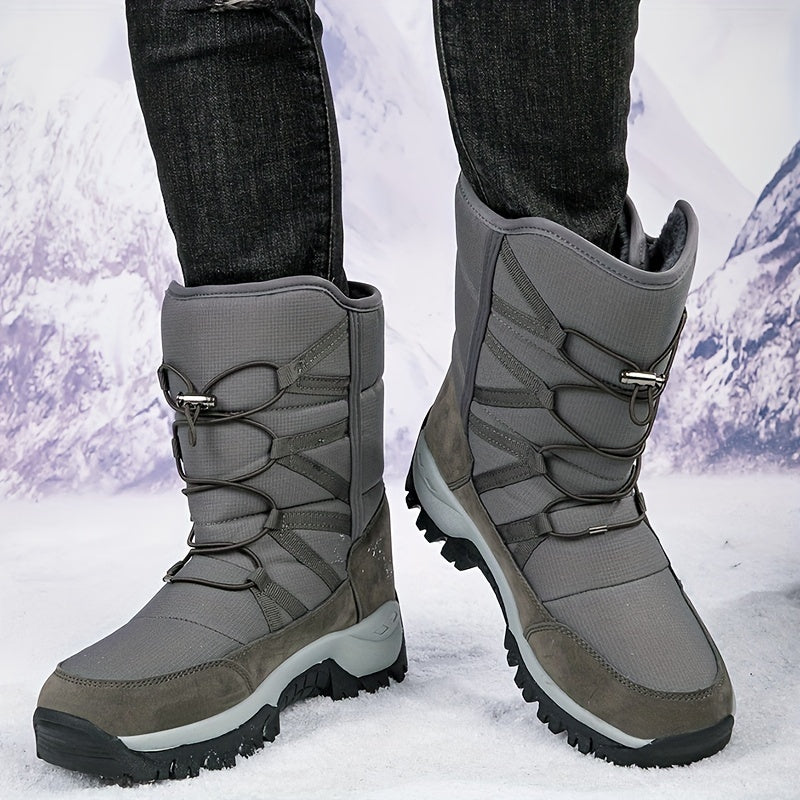 Winterschuhe Herren | High Cut Stiefel Mit Klettverschluss Und Kordelzug