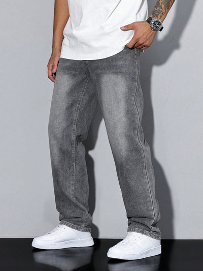 Herren Lässige Relaxed Fit Jeans