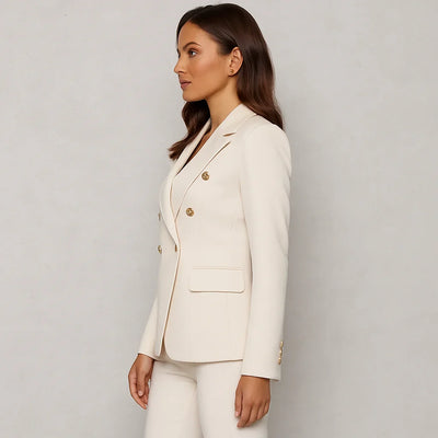 Damen Anzug Set Zweireihig Slim Fit Blazer & Hose