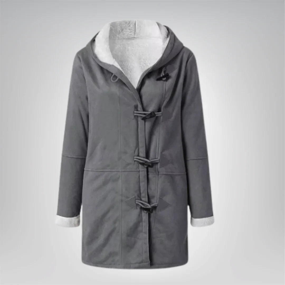 Damen Fleecejacke mit Kapuze und Taschen