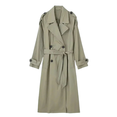 Damen Trenchcoat mit Gürtel und Knopfdetails