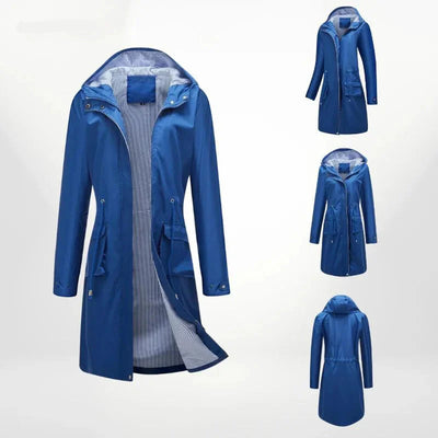 Damen Regenjacke mit Kapuze und wasserdichtem Stoff