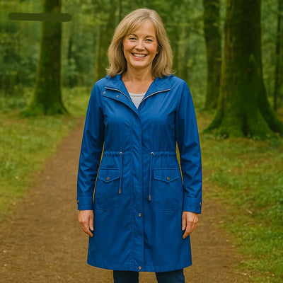 Damen Regenjacke mit Kapuze und wasserdichtem Stoff