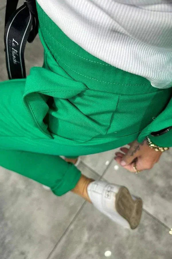 Damen Zweiteiler Anzug mit Joggerhose und Blazer für Alltag