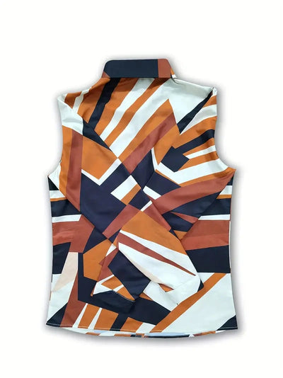 Damen Bluse mit Blattmuster und Dreiviertelärmeln