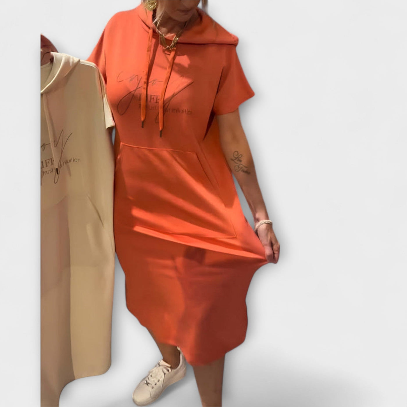 Daiselle – Lässiges Kapuzenkleid mit Taschen