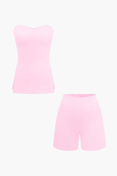 Athena | Elegantes Zweiteiler-Set mit Bustier-Top & Shorts